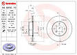 09.9350.10 Front, Driver or Passenger Side Brake Disc, UV Coated, Plain Surface, Vented, 4 Lugs, 246 mm, PRIME Series