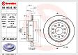 09.9523.81 Rear, Driver or Passenger Side Brake Disc, Coated, Plain Surface, Vented, 10 Lugs, 295 mm, PRIME Series