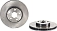 09.9559.21 Front, Driver or Passenger Side Brake Disc, Coated, Plain Surface, Vented, 5 Lugs, 275 mm, PRIME Series
