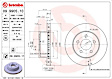 09.9905.11 Front, Driver or Passenger Side Brake Disc, Coated, Plain Surface, Vented, 5 Lugs, 280 mm, PRIME Series
