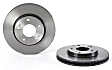 09.A148.11 Front, Driver or Passenger Side Brake Disc, Coated, Plain Surface, Vented, 5 Lugs, 276 mm, PRIME Series