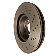 09.A353.11 Front, Driver or Passenger Side Brake Disc, Coated, Cross-Drilled, Vented, 5 Lugs, 330 mm, PRIME Series