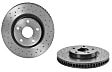 09.A417.1X Front, Driver or Passenger Side Brake Disc, Coated, Cross-Drilled, Vented, 5 Lugs, 296 mm, Xtra Series