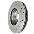 2011 Mercedes Benz C250 - Front, Driver or Passenger Side Brake Disc, Coated, Cross-Drilled, Vented, 5 Lugs, 295 mm, With 26 (mm) Minimum Thickness; With Sport Package; With 295 (mm) Diameter x 28 (mm) Rotor Thickness, 2.5L 6Cyl, PRIME Series