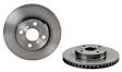 09.A707.11 Front, Driver or Passenger Side Brake Disc, Coated, Plain Surface, Vented, 4 Lugs, 255 mm, 1.5L, 4Cyl, PRIME Series