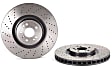 09.A960.21 Front, Driver or Passenger Side Brake Disc, Cross-Drilled, Vented, 5 Lugs, 375 mm, Premium UV Coated Series