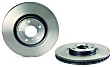 09.B266.11 Front, Driver or Passenger Side Brake Disc, Coated, Plain Surface, Vented, 5 Lugs, 320 mm, PRIME Series