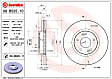 09.B525.11 Front, Driver or Passenger Side Brake Disc, Coated, Plain Surface, Vented, 5 Lugs, 298 mm, PRIME Series