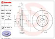 09.B588.11 Front, Driver or Passenger Side Brake Disc, Coated, Plain Surface, Vented, 4 Lugs, 278 mm, PRIME Series