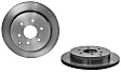 09.B631.11 Rear, Driver or Passenger Side Brake Disc, Coated, Plain Surface, Vented, 6 Lugs, 350 mm, 5.6L, 8Cyl, PRIME Series