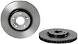 09.C245.11 Front, Driver or Passenger Side Brake Disc, Coated, Plain Surface, Vented, 5 Lugs, 320 mm, PRIME Series