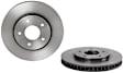 09.C544.11 Front, Driver or Passenger Side Brake Disc, Plain Surface, Vented, 5 lugs, 283 mm, Premium UV Coated Series