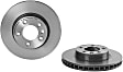 2011 Volkswagen Touareg - Front, Driver or Passenger Side Brake Disc, Coated, Plain Surface, Vented, 5 Lugs, 330 mm, With Brake Code PR-1LC, 1LE, 3.0L 6Cyl, PRIME Series