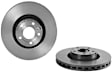 09.C895.11 Front, Driver or Passenger Side Brake Disc, Coated, Plain Surface, Vented, 5 Lugs, 321 mm, PRIME Series
