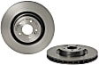 09.D027.11 Front, Driver or Passenger Side Brake Disc, Coated, Plain Surface, Vented, 5 Lugs, 350 mm, PRIME Series