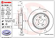 09.D028.11 Rear, Driver or Passenger Side Brake Disc, Coated, Plain Surface, Vented, 5 Lugs, 340 mm, PRIME Series