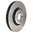 09.D423.11 Front, Driver or Passenger Side Brake Disc, Coated, Plain Surface, Vented, 5 Lugs, 349 mm, PRIME Series