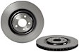 09.D424.11 Rear, Driver or Passenger Side Brake Disc, Coated, Plain Surface, Vented, 5 Lugs, 350 mm, PRIME Series