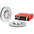 09.D601.43 Front, Driver or Passenger Side Brake Disc, Coated, Cross-drilled and Slotted, Vented, 5 Lugs, 400 mm, PRIME Dual Cast Series