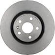 09.N303.11 Front, Driver or Passenger Side Brake Disc, Coated, Plain Surface, Vented, 5 Lugs, 345 mm, PRIME Series