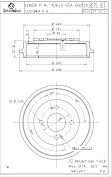 2003 Honda Civic - Rear Brake Drum, 200 mm, 1.7L 4Cyl