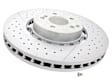 2124210512 Front, Driver or Passenger Side Brake Disc, Cross-drilled and Slotted