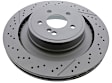 2124230412 Rear, Driver or Passenger Side Brake Disc, Cross-drilled and Slotted