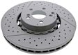 2194210212 Front, Driver or Passenger Side Brake Disc, Cross-drilled and Slotted