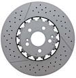 2194210212 Front, Driver or Passenger Side Brake Disc, Cross-drilled and Slotted