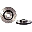 221421161207 Front, Driver or Passenger Side Brake Disc, Coated, Cross-Drilled, 5 Lugs, 350 mm