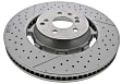 2314211812 Front, Driver or Passenger Side Brake Disc, Cross-drilled and Slotted