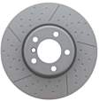 34106797602 Front, Driver or Passenger Side Brake Disc, Cross-drilled and Slotted