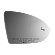 2019 Volkswagen Jetta - Mirror Glass Passenger Side, Blind Spot Indicator; Fits over existing mirror; Mirror only. Use existing LED; Fits heated OE mirror only; Non-heated mirror, Non-Heated, With Blind Spot Glass, No Auto-Dim