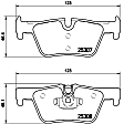 2019 BMW 330i GT xDrive - Rear Low-Metallic Brake Pad Set, 2.0L 4Cyl, PRIME Series