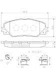 2017 Toyota Corolla iM - Front Ceramic Brake Pad Set, NAO Series