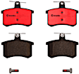 1998 Audi Cabriolet - Rear Ceramic Brake Pad Set, 2.8L 6Cyl, Except Wear Indicator; With 245 (mm) Diameter x 10 (mm) Rotor Thickness, NAO Series