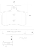 1998 Audi Cabriolet - Rear Ceramic Brake Pad Set, 2.8L 6Cyl, Except Wear Indicator; With 245 (mm) Diameter x 10 (mm) Rotor Thickness, NAO Series
