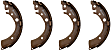 S28512N Rear Semi-metallic Brake Shoe Set, PRIME Series
