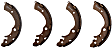 S28513N Rear Semi-metallic Brake Shoe Set, PRIME Series