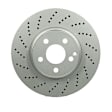 36010983 Brake Disc, Geomet Coated, Cross-Drilled, Vented, 5 Lugs, QuietCast Series
