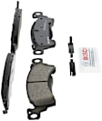 1977 Chevrolet K20 Suburban - Front Ceramic Brake Pad Set, 6.6L 8Cyl, 4WD, With wear sensor, Quietcast Premium Series