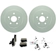 2015 Toyota Prius - 2-Wheel Set Rear Brake Disc and Pad Kit, 259 mm, With Spreadfingers on Pad Spring, 1.8L 4Cyl, QuietCast Series Includes (2) Disc and (1) Pad Set