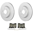 2022 Chevrolet Suburban - 2-Wheel Set Front Brake Disc and Pad Kit, 343 mm, 4 Piston Caliper, Without Heavy Duty Brakes, 5.3L 8Cyl, QuietCast Series Includes (2) Disc and (1) Pad Set