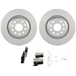 C2255140046 2-Wheel Set Rear Brake Disc and Pad Kit, 309.9 mm QuietCast Series, Includes (1) Brake Pad Set and (2) Brake Disc