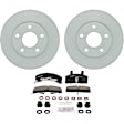 C369250539 2-Wheel Set Front Brake Disc and Pad Kit, 277.9 mm FWD QuietCast Series, Includes (1) Brake Pad Set and (2) Brake Disc
