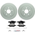 P1095521381 2-Wheel Set Rear Brake Disc and Pad Kit, 279.9 mm QuietCast Series, Includes (1) Brake Pad Set and (2) Brake Disc