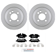 P1309150110 2-Wheel Set Rear Brake Disc and Pad Kit, 259 mm QuietCast Series, Includes (1) Brake Pad Set and (2) Brake Disc