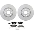 2013 Volkswagen Passat - 2-Wheel Set Front Brake Disc and Pad Kit, 312 mm, 2.0L 4Cyl, QuietCast Series Includes (2) Disc and (1) Pad Set