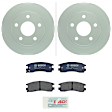 P814250574 2-Wheel Set Rear Brake Disc and Pad Kit, 269.9 mm QuietCast Series, Includes (1) Brake Pad Set and (2) Brake Disc