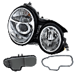 Driver and Passenger Side Headlights, with Bulbs, Halogen, Clear Lens, Chrome Interior, Projector Type